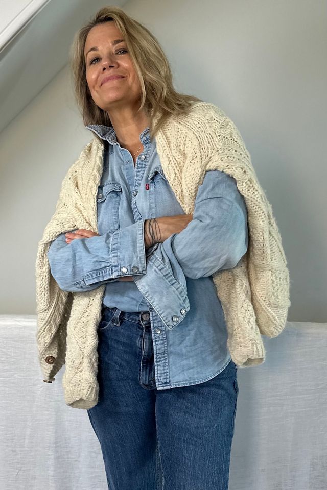 Vintage Italian Wool Cable Knit V Neck Cardigan Selected by KA.TL.AK #3