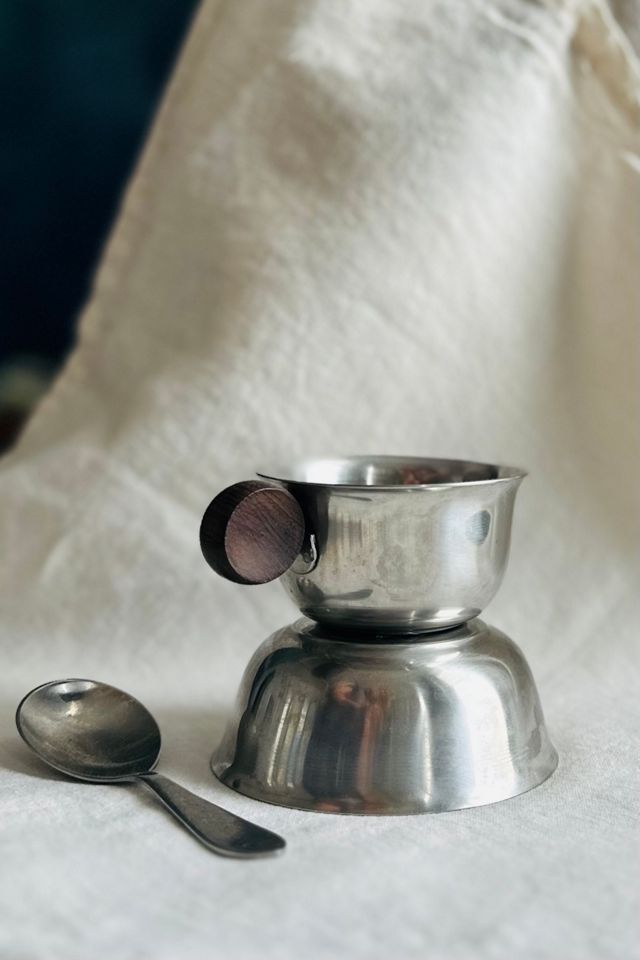 Vintage Danish Modern Stainless-Steel Cream and Sugar Set Selected by KA.TL.AK #1