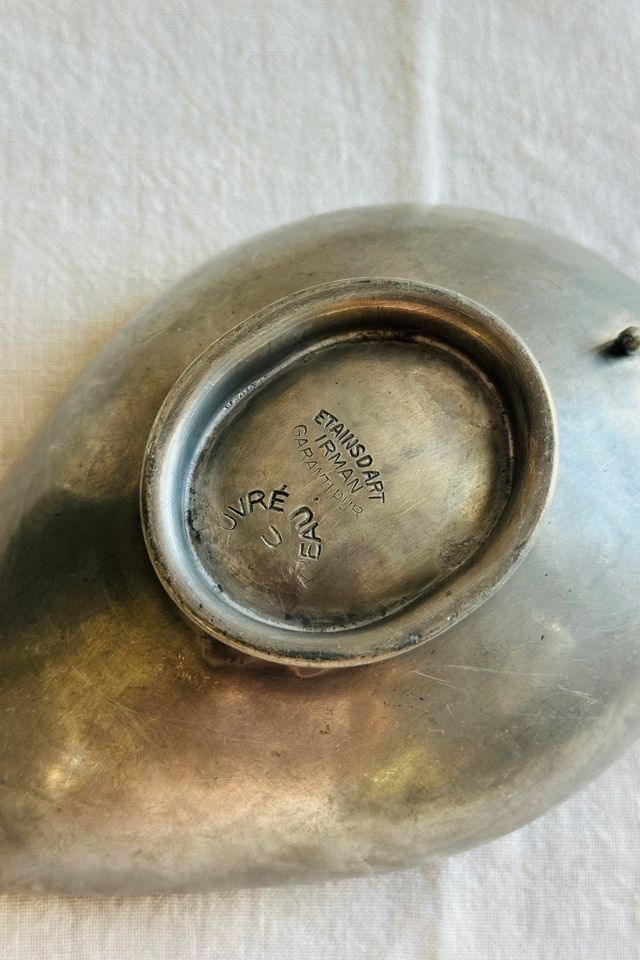 Vintage French Pewter Dish with Handle Selected by KA.TL.AK #2