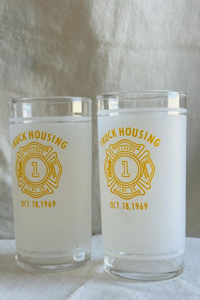 Vintage 1969 Fire House Commemorative Glass Set Selected by KA.TL.AK #3