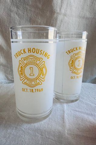 Vintage 1969 Fire House Commemorative Glass Set Selected by KA.TL.AK