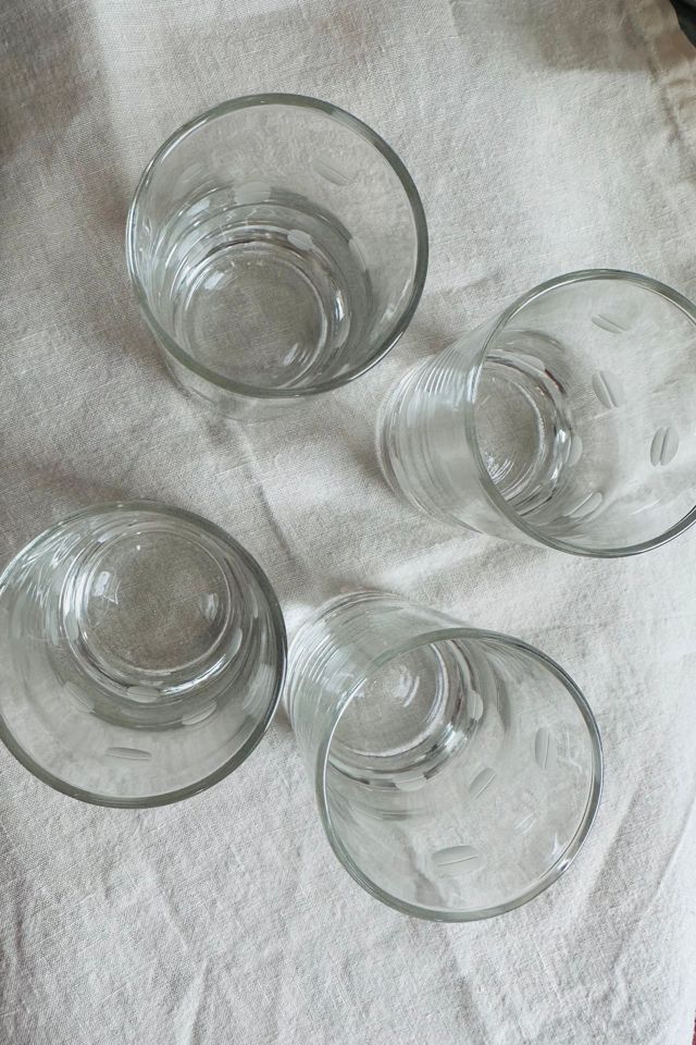 Vintage Polka Dot Etched Juice Glass Set of Four Selected by KA.TL.AK #2