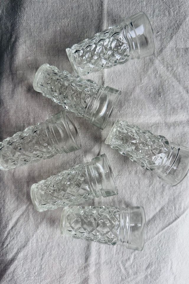 Vintage Italian Cut Glass Cordial Glass or Bud Vase Set of Six Selected by KA.TL.AK #2