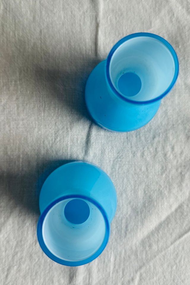 Vintage MCM Swedish Blue Glass Bud Vase or Candleholder Selected by KA.TL.AK #3