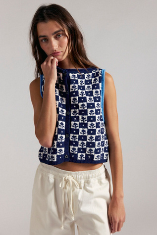 Poppy Vest Jacket by Free People in Blue, Size: XS