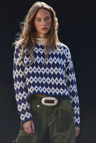 Opal Rollneck Knit Patterned Sweater