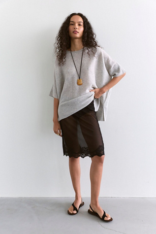 We The Free Ninth Street Cashmere Tee at Free People in Frost, Size: XS