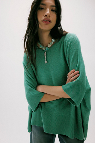 We The Free Ninth Street Cashmere Tee at Free People in Green, Size: XS
