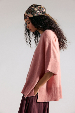 We The Free Ninth Street Cashmere Tee at Free People in Pink, Size: S