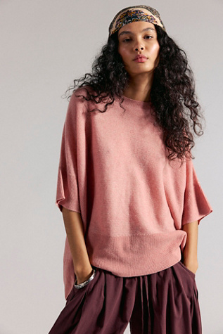 We The Free Ninth Street Cashmere Tee at Free People in Coral, Size: Medium