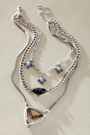 Collier superposé en pierres semi-précieuses Horizons