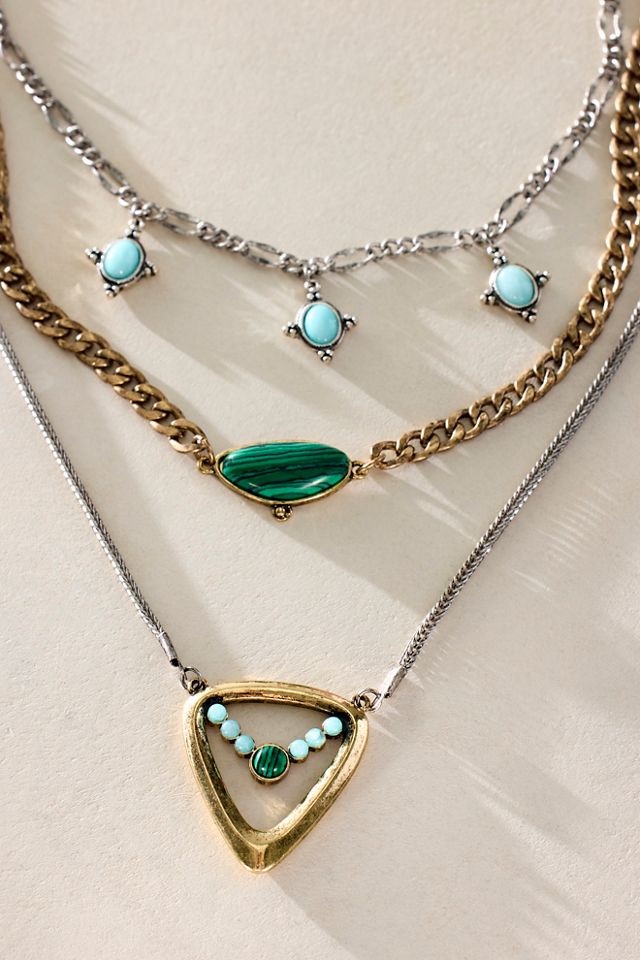 Horizons Semiprecious Stone Layer Necklace #1