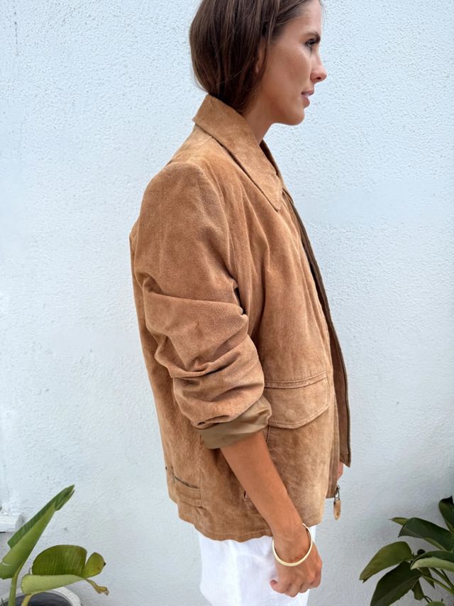 90s Suede Collared Jacket Selected by Madly Vintage #1