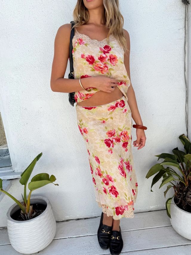 90s Floral Bias Skirt Set Selected by Madly Vintage #3