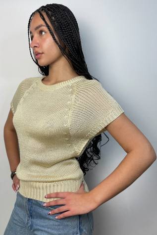 Vintage Ivory Knit Sweater Selected By Ankh By Racquel