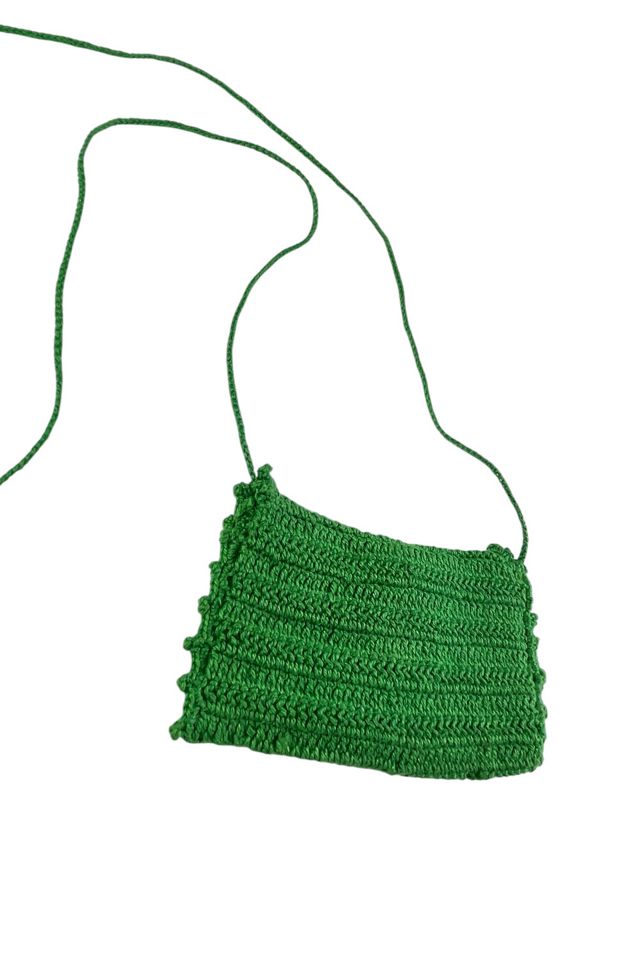Vintage Small Green Crochet Pouch Necklace Selected By Ankh By Racquel #2