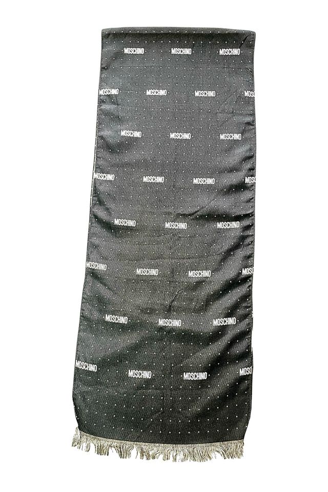 Vintage Black Moschino Logo Scarf Selected By Ankh By Racquel #1