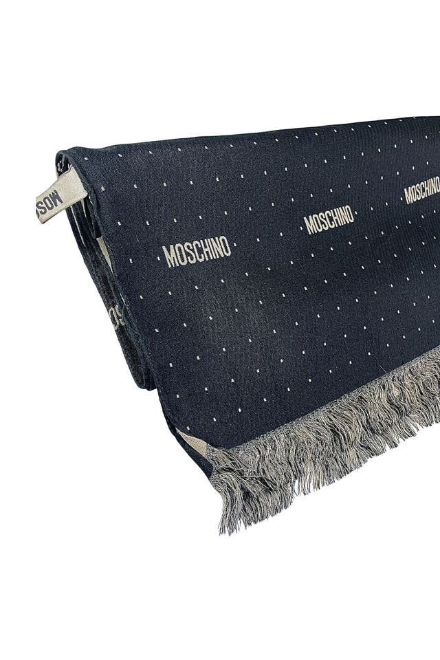 Vintage Black Moschino Logo Scarf Selected By Ankh By Racquel #2