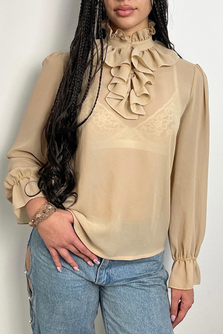 Vintage Sheer Ruffle Blouse Selected By Ankh By Racquel