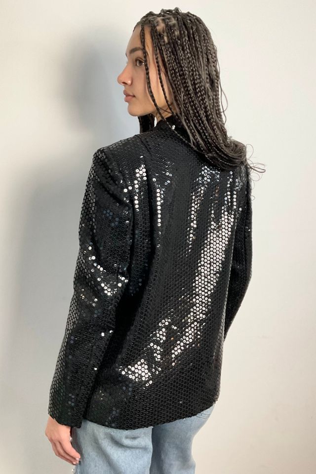 Vintage Black Sequined Blazer Selected By Ankh By Racquel #1