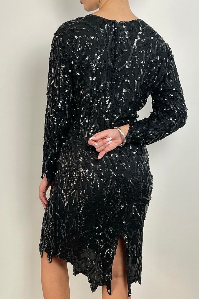 Vintage Black Sequined Dress Selected By Ankh By Racquel #3