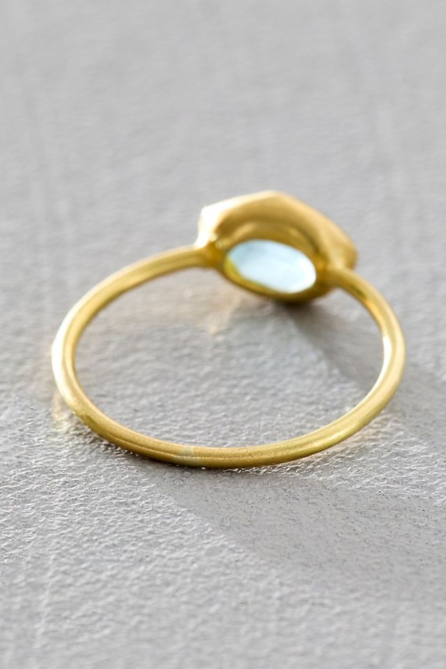 Pippa Small 18kt Gold Signature Aquamarine Cup Ring #2