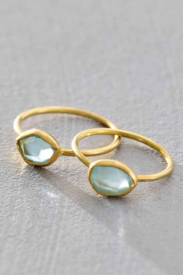 Pippa Small 18kt Gold Signature Aquamarine Cup Ring #3