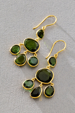 Boucles d'oreilles méduse en tourmaline signature en or 18 carats Pippa Small