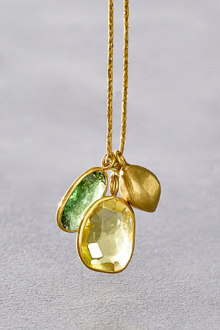 Pippa Small Cluster With Gold Charm Necklace