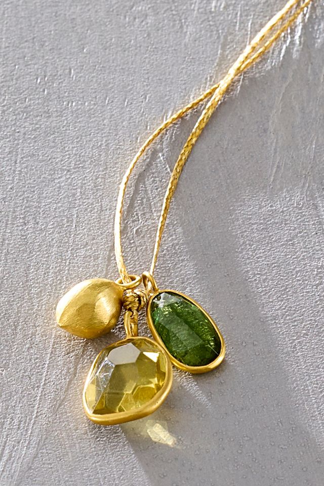 Pippa Small Cluster With Gold Charm Necklace #2