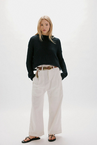 Clover Dropped Harem Trousers by Free People in White, Size: XL