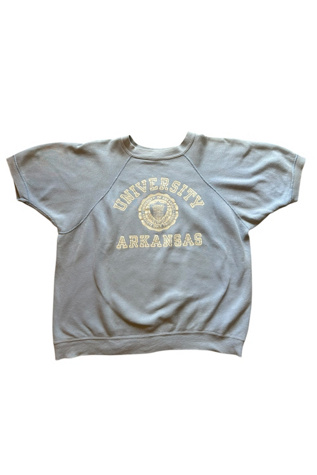 Vintage University Of Arkansas Short Sleeve Sweatshirt Selected By Vintage Warrior