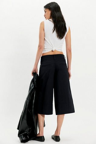 Женские брюки Free People City Wide-Leg Crop, цвет: Чёрный — фото 3