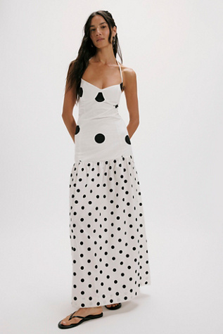 S/W/F Fine Halter Maxi Dress at Free People in White, Size: M