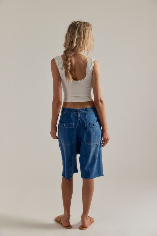 We The Free Sage Denim Harem Shorts #2
