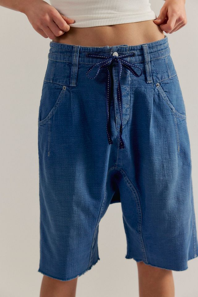 We The Free Sage Denim Harem Shorts #1