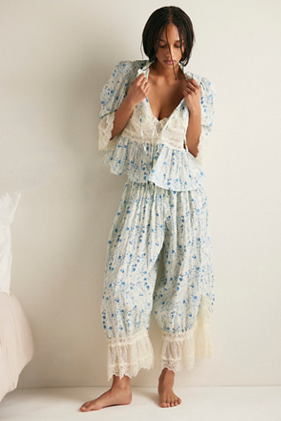 Forever Young Printed Bloomer Pants by Intimately at Free People in Ivory, Size: Large