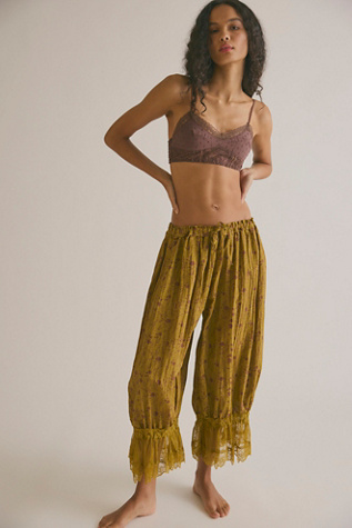 Forever Young Printed Bloomer Pants by Intimately at Free People in Evergreen Combo, Size: Large