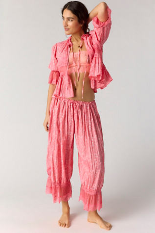 Forever Young Printed Bloomer Pants by Intimately at Free People in Pink, Size: XL