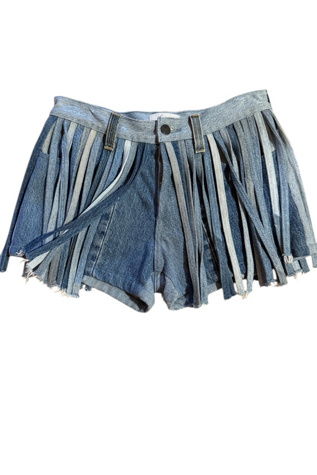 Denim Fringe Jean Shorts Selected by Personal Choice