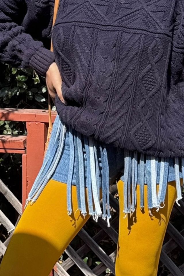 Denim Fringe Jean Shorts Selected by Personal Choice #2
