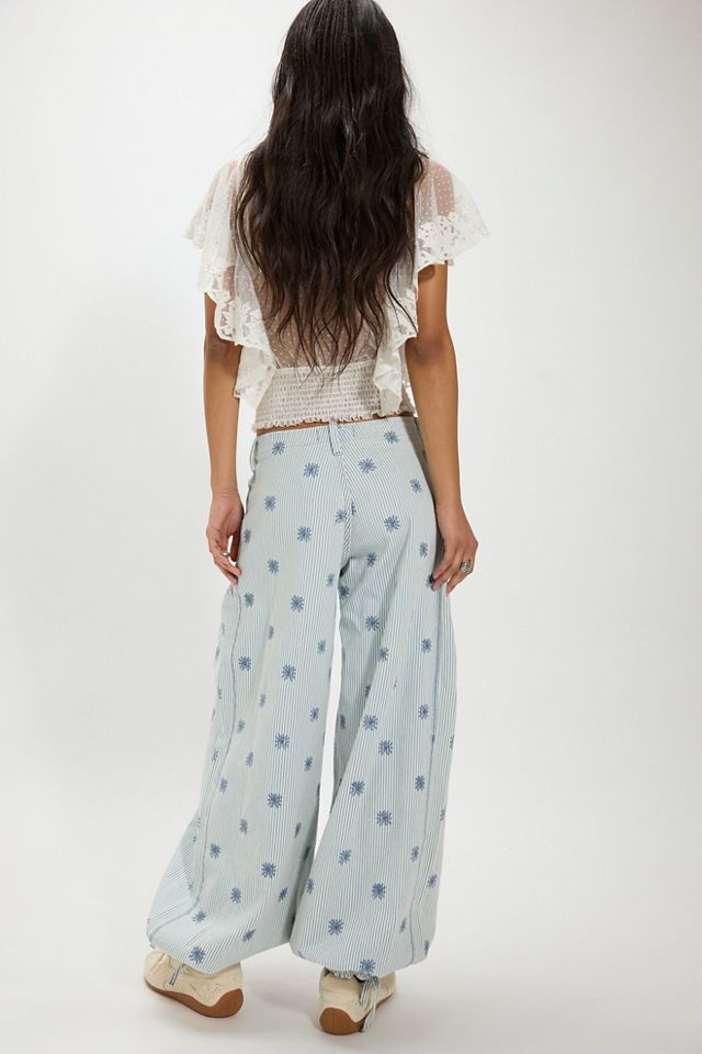 We The Free Lotus Embroidered Railroad Balloon Jeans #1