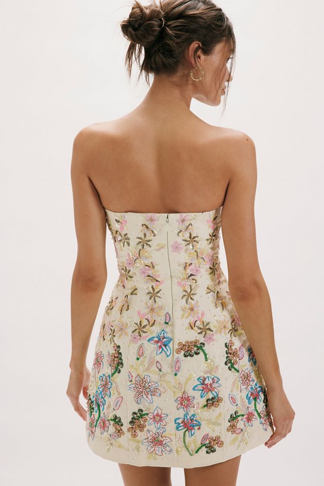 La Fuori Solar Petal Embroidered Mini Dress #1