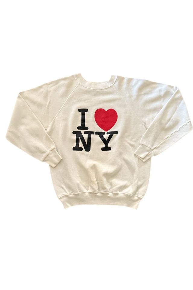 Vintage 1980's I Love New York White Sweatshirt Selected By Villains Vintage #1