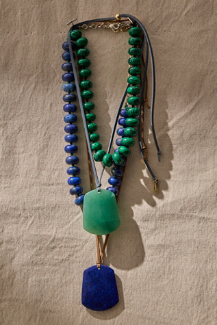 Женское колье Free People Lena Semiprecious Stone, цвет: Aventurine — фото 7