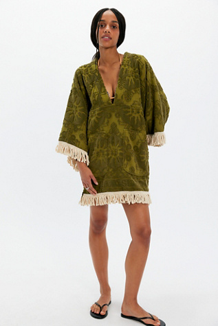 FP x Spell Pomel Poncho Jacket at Free People in Green, Size: S