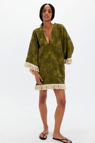 green emerald velvet dress Free People Santiago Embroidered Mini Dress Ivory L main image 1