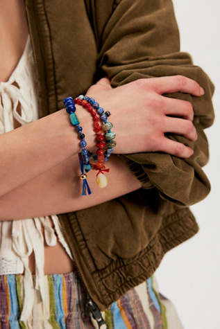 Beaded Semiprecious Stone Bracelet at Free People in Lapis