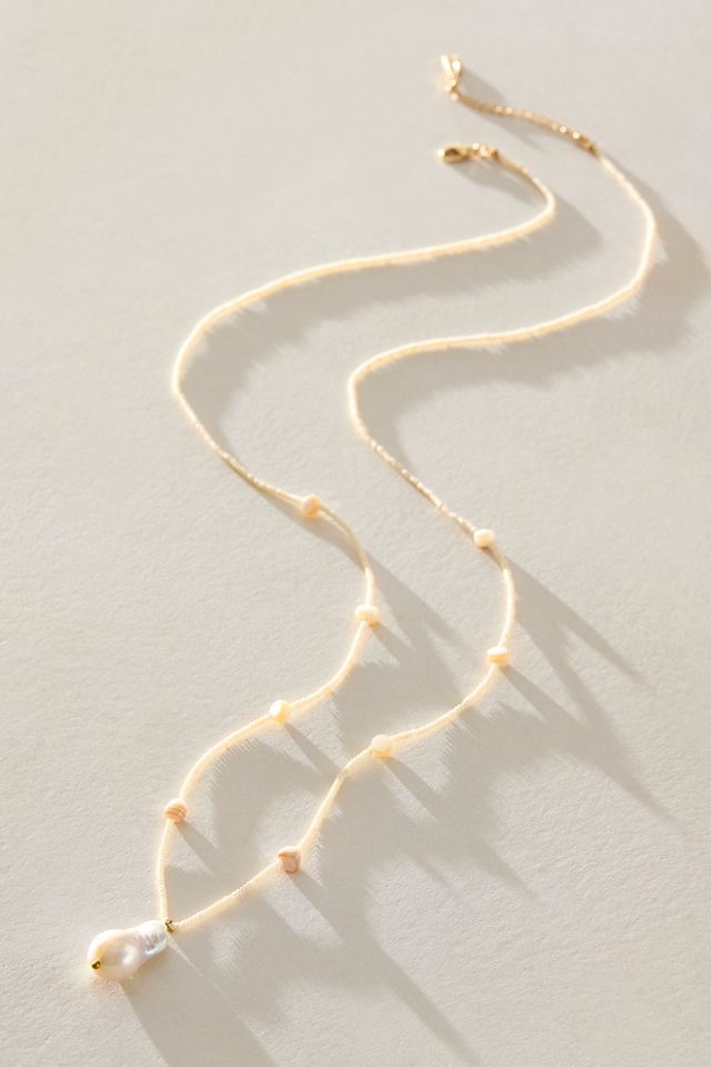 Long Pendant Freshwater Pearl Necklace #1