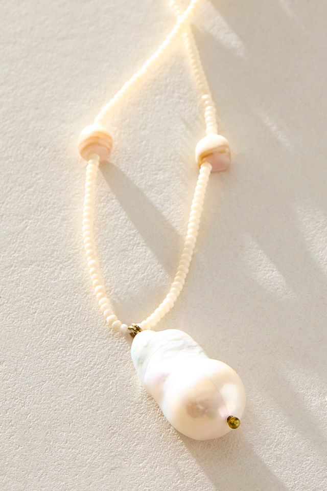 Long Pendant Freshwater Pearl Necklace #2